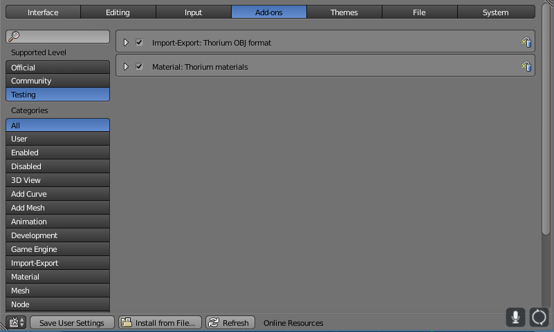 Enable Thorium addons